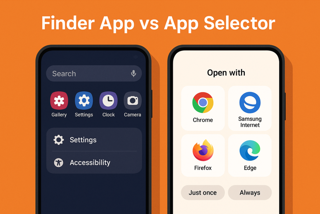 Finder App vs App Selector